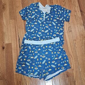 Little Sleepies Pajama Set Surfs Up Print XL + Large